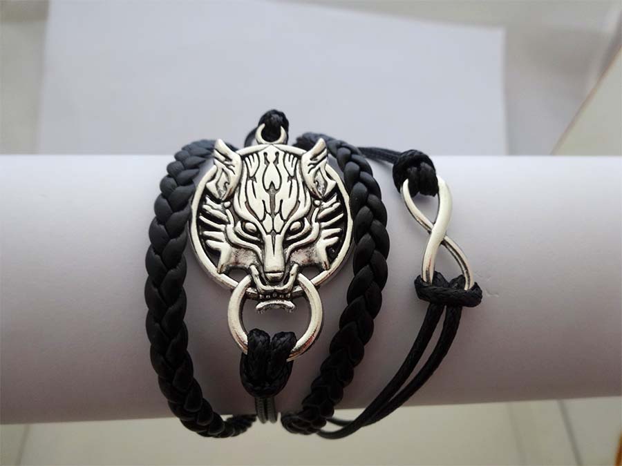 Wolf Leather Bracelet