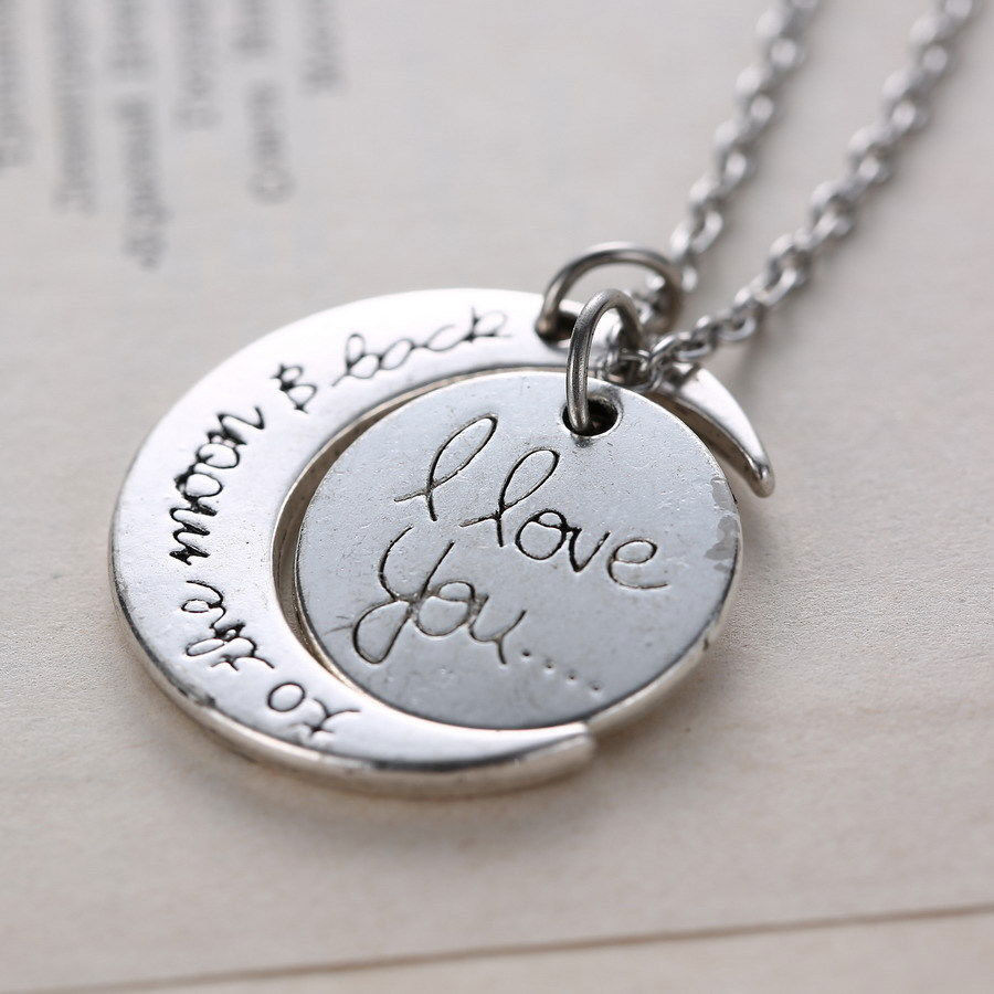 love you necklace silver